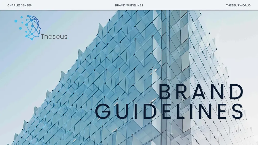 Theseus brand guidelines pages fanned out (page 3)